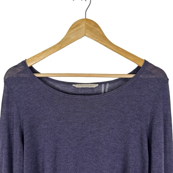 Soft Surroundings Women Wool Alpaca Sweater S Purple High Low Sheer Preppy - Picture 4 of 12